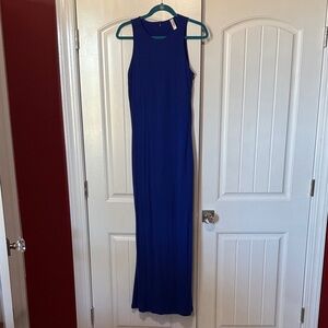 Women's Sleeveless Royal Blue Maxi Dress